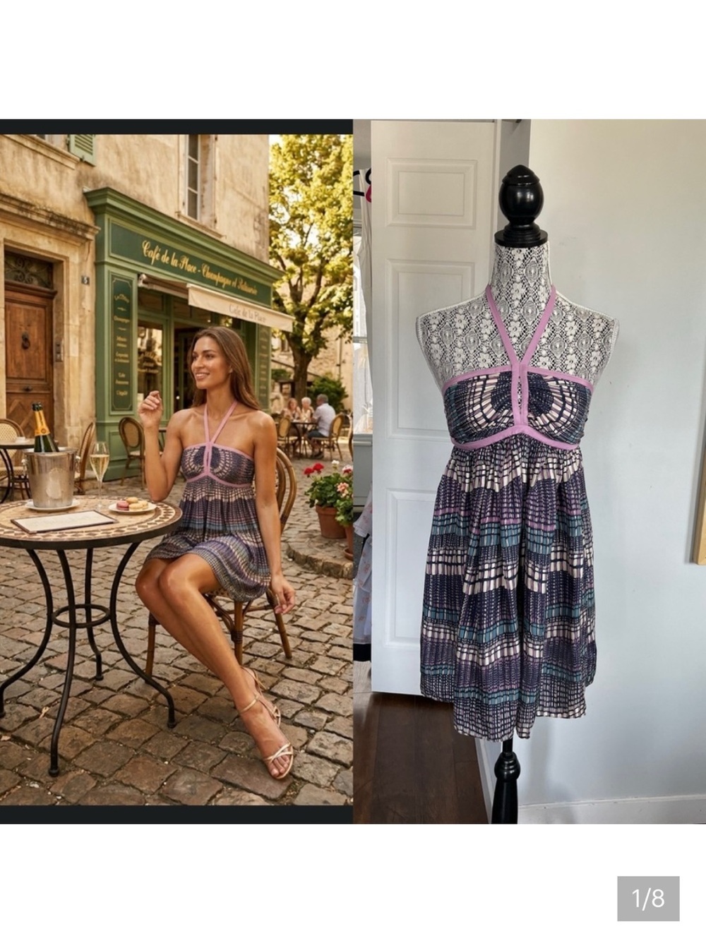 Vintage 100% Silk Susana Monaco Designer Mini Dress. Small/Size 4